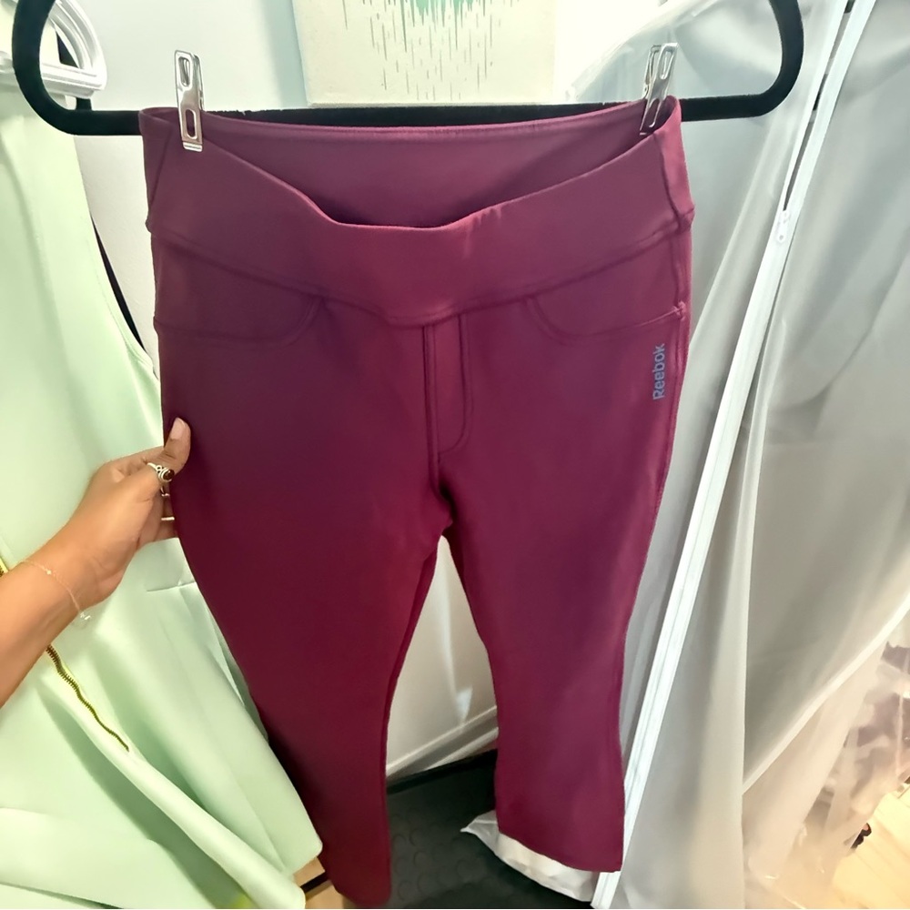 Reebok Maroon Active Flare Leggings